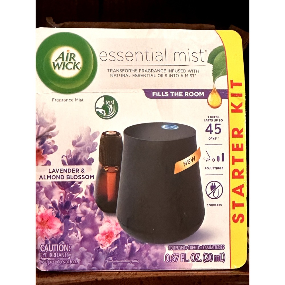 Air Wick Essential Mist Starter Kit Diffuser +‎ Refill, Lavender & Almond 300